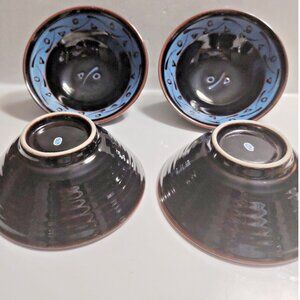 Ceramic Rice Bowl Set Japan 6" Raised Pattern (set of 4)